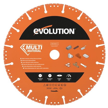 Evolution 10" Segmented Edge, Multi Material Cutting Diamond Blade MD255SEG-CS
